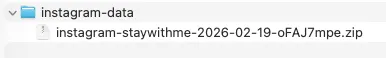 인스타그램 데이터 ZIP 파일
